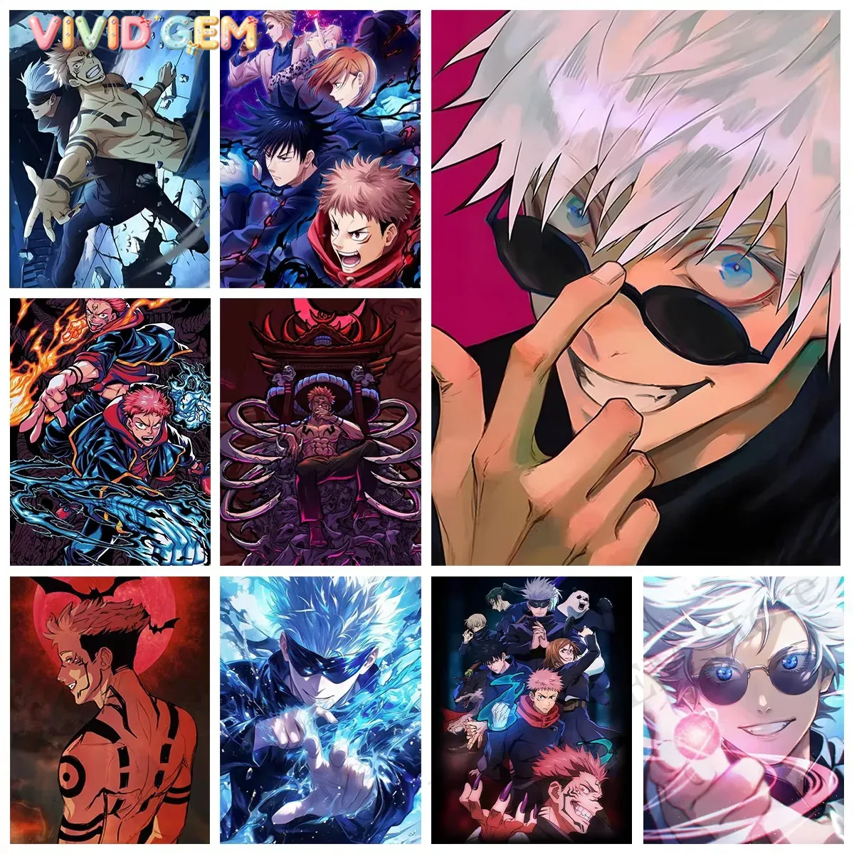 Photo Mosaic Print - Алмазная мозаика VIVID GEM: «Джудзюцу Кайсен»,