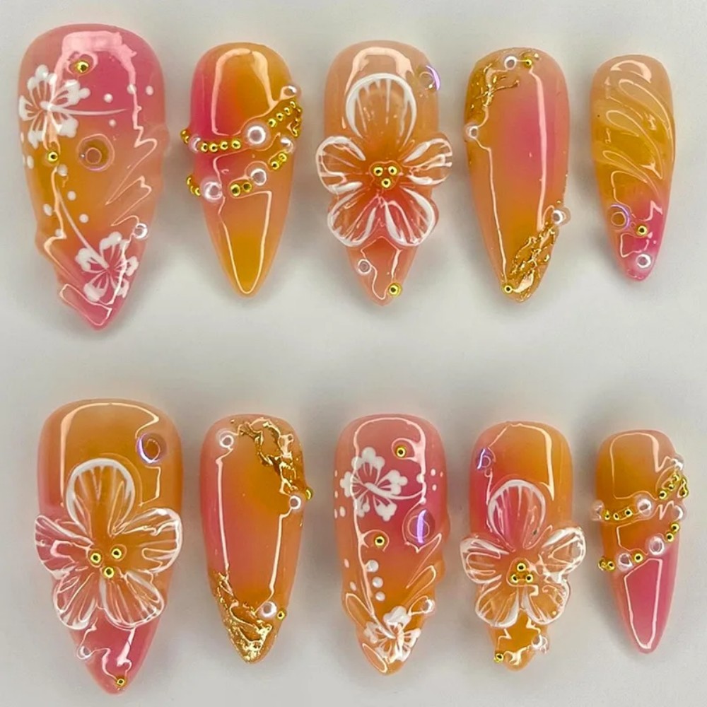 24 шт. розовые градиентные нак – обзор и цена Pressed Flower Art