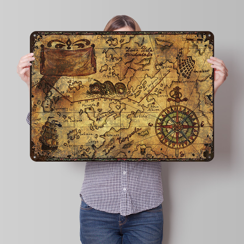 Винтажная карта мира: печатный – обзор и цена Custom Map Poster